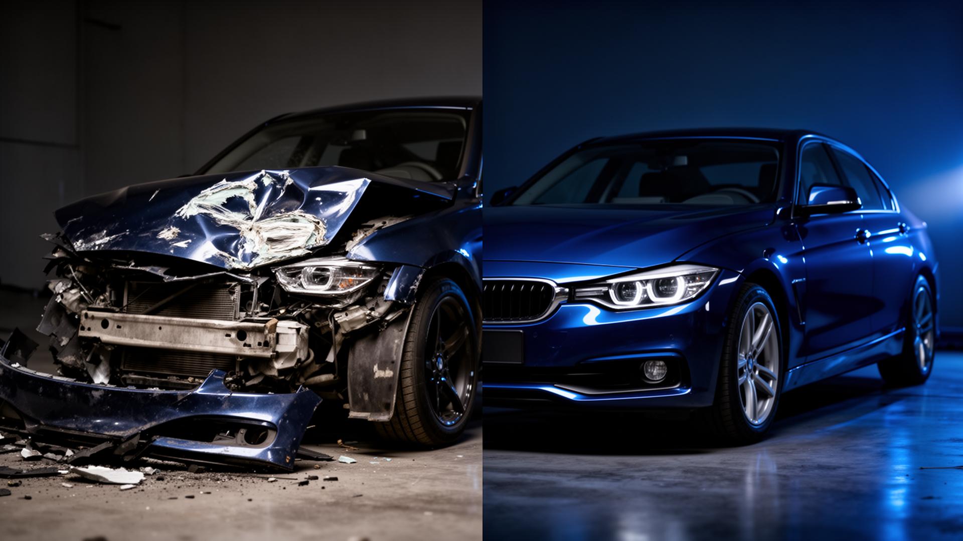 Before and after collision repair comparison